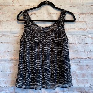 American Eagle tank top sheer black white scoop M
